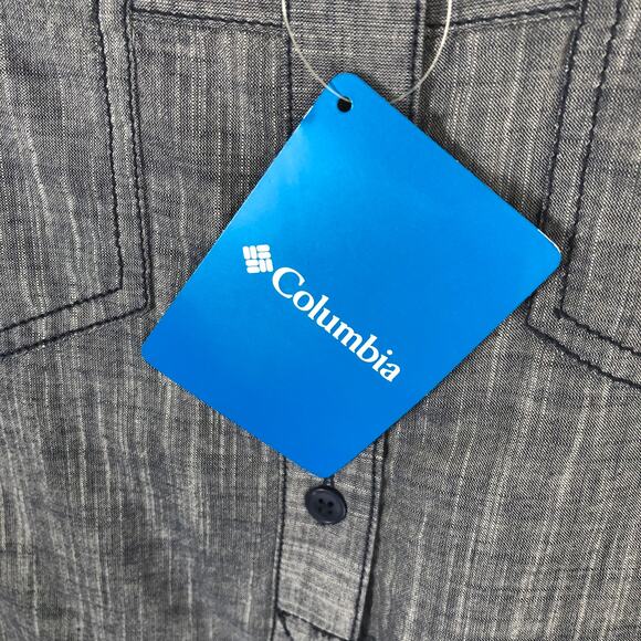 Columbia Chambray Shirt Women's Size Small Camp Henry Relaxed  NEW - Picture 5 of 10
